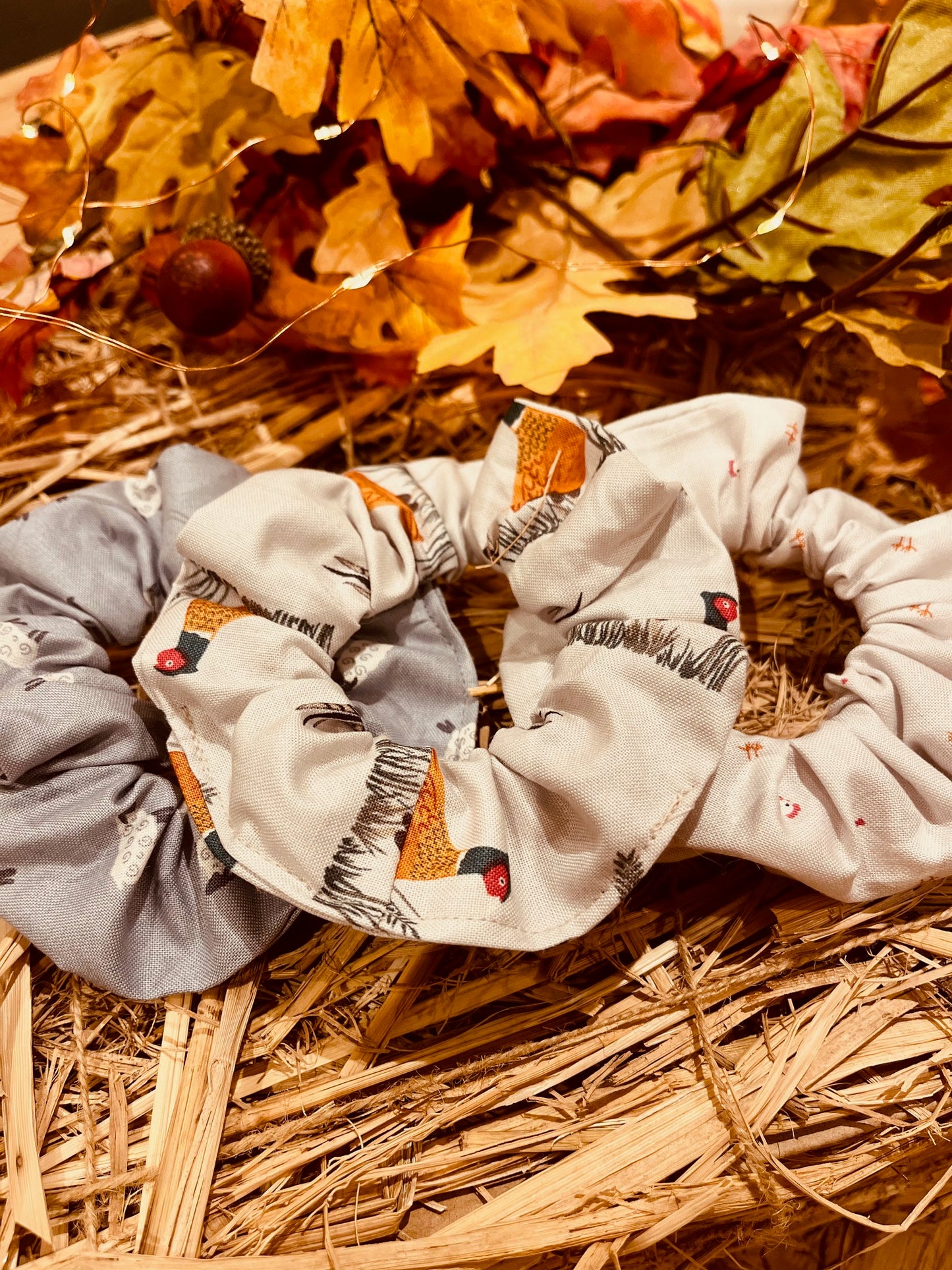 The Cream Pheasant Scrunchie