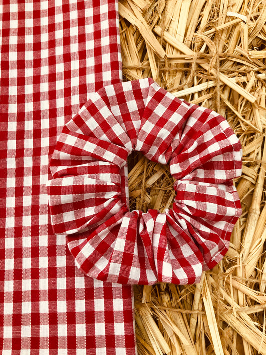 Red Gingham Scrunchie