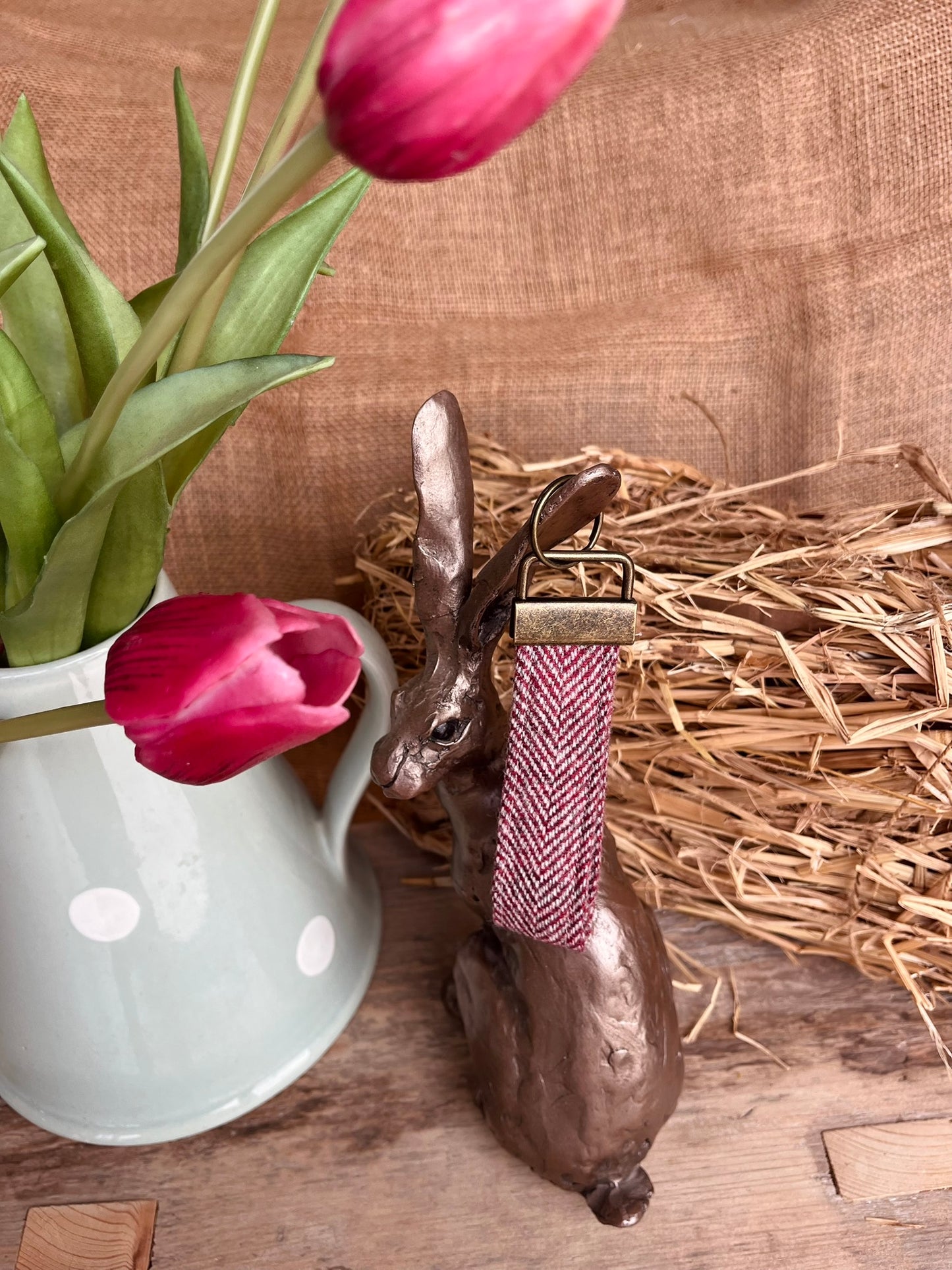 Plum Tweed Key Fob
