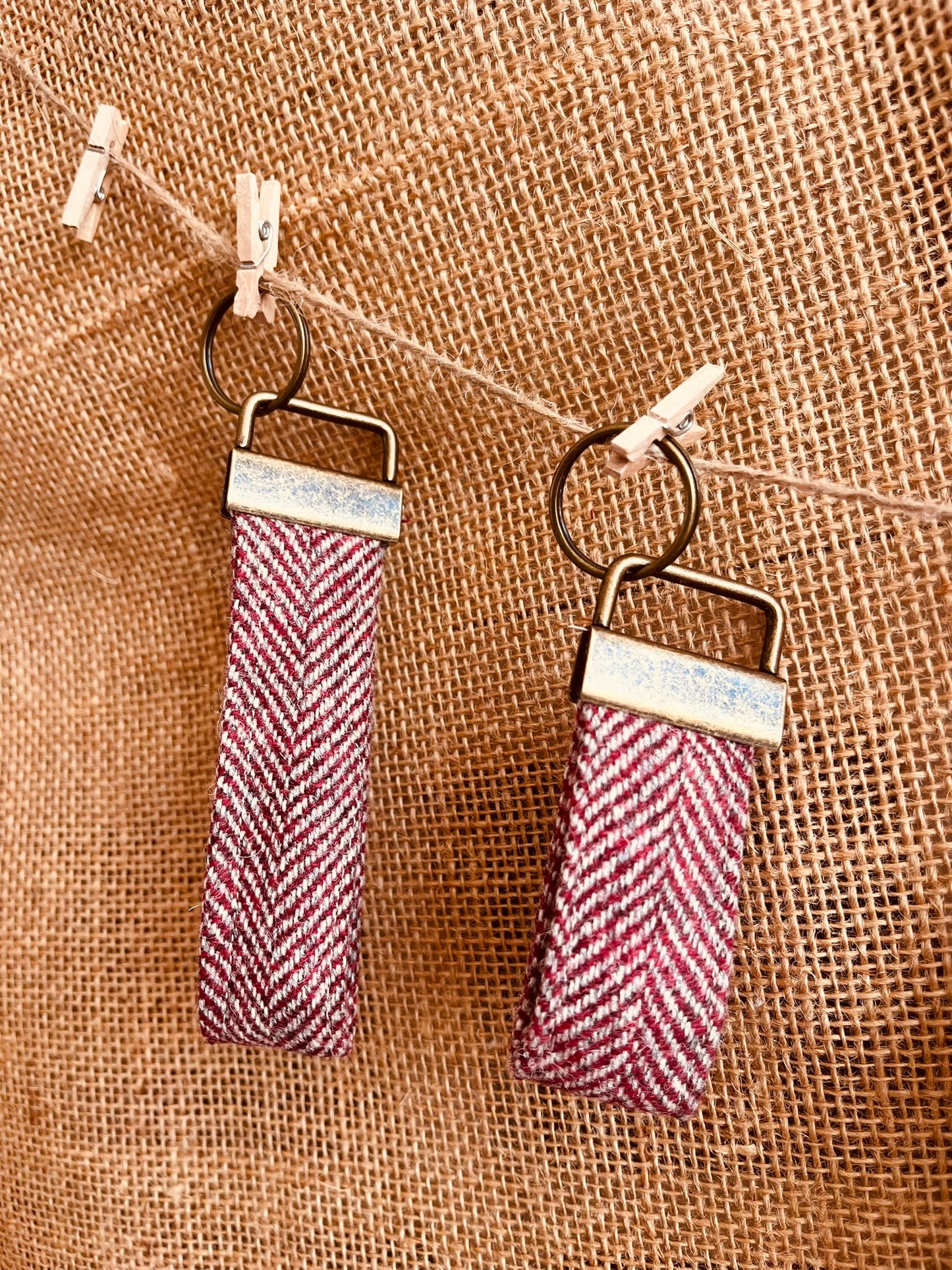 Plum Tweed Key Fob